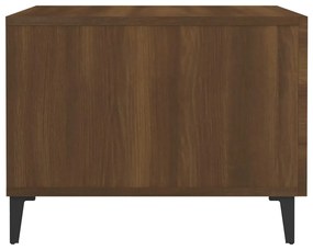 Mesas de centro com pernas de metal 2 pcs 50x50x40 cm castanho