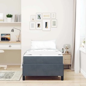 Estrutura da Cama Branco e Cinza Claro 90 x 190 cm Veludo