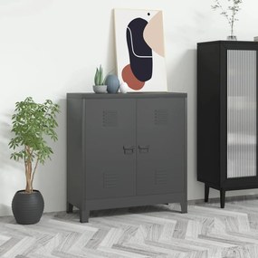 vidaXL Aparador de arrumação industrial 90x40x100 cm aço antracite