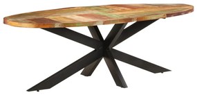 Mesa de jantar 240x100x75 cm madeira recuperada maciça