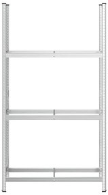 Prateleira para pneus de 3 camadas prateado 110x40x200 cm aço