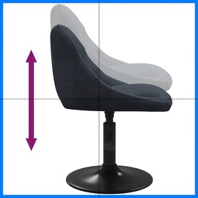 Cadeiras de jantar giratórias 4 pcs veludo cinzento-escuro