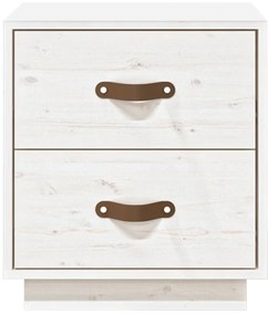 Mesas de cabeceira 2 pcs 40x34x45 cm pinho maciço branco