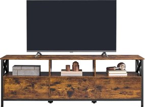 Móvel de TV até 65 polegadas 147 x 40 x 50 cm, com bastante espaço de arrumação castanho-preto