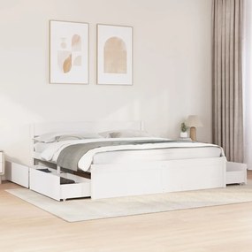 Cama sem colchão 180x200 cm madeira de pinho maciça branco