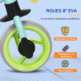 Bicicleta de equilíbrio para bebés, com assento ajustável e rodas de EVA, brinquedo infantil para bebés dos 18 aos 48 meses, para meninos e meninas, v