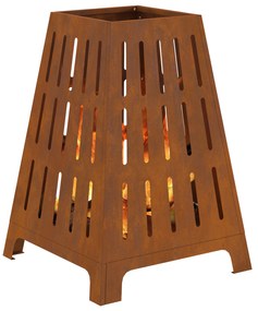 Fogueira Quadrada vidaXL 50x50x70 cm em Aço Envelhecido