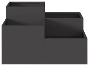 Jardineira vidaXL 80x80x48 cm Aço Preto