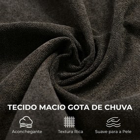 Cadeira de Baloiço Estofada com Apoio de Cabeça Ajustável, Veludo Texturado, Base em Madeira de Seringueira, Cinzento-Escuro