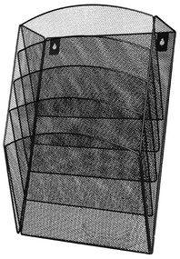 Expositor Mural Q-Connect de Parede 5 Bandejas Din A4 Preto 9,3x31,5x44 cm