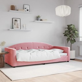 Sofá-cama 90x200 cm veludo rosa