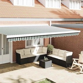 vidaXL Valance de Toldo para Estrutura de 5 m Verde e Branco 4.8x0.2 m