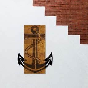 Acessório Decorativo de Parede Ancora – Nogueira e Preto – 41 x 58 cm