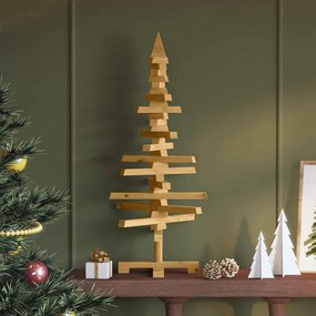 vidaXL Árvore de Natal de Madeira com suporte Castanho 90 cm