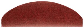 Tapetes de escada autoadesivos 30 pcs 65x21x4 cm vermelho