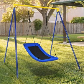 Baloiço de árvore para crianças Baloiço de exterior em tecido PP Oxford com cordas ajustáveis para parque pátio jardim 155 x 83 cm (estrutura não incl