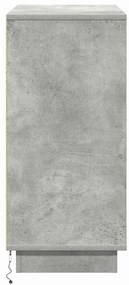 Aparador com LED Cinza Concreto 71x34,5x75 cm Madeira de Engenharia