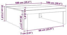 Mesa de centro 100x100x35 cm derivados de madeira preto