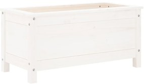 Vaso/floreira de jardim 82,5x40x39 cm pinho maciço branco