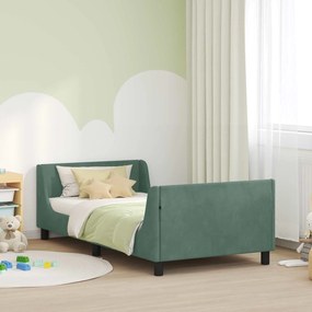vidaXL Estrutura de Cama Infantil com Cabeceira Verde do Mar