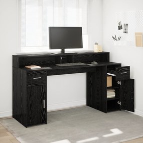 vidaXL Escrivaninha Carvalho Preto 160x55x91 cm Madeira Engenheirada