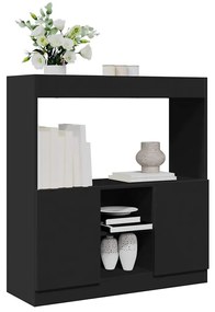 Armário alto 92x33x100 cm derivados de madeira preto