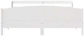 Cama sem colchão 180x200 cm madeira de pinho maciça branco
