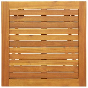Mesa de Jardim Dobrável Quadrada 60 x 60 x 72 cm em Madeira Sólida de
