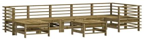 8 pcs conjunto lounge de jardim c/ almofadões pinho impregnado