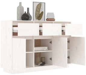 Aparador 110x34x75 cm madeira de pinho maciça branco