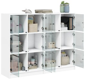Estante c/ portas 136x37x109 cm derivados madeira branco