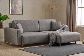 Sofá-Cama de Canto Mane – Cinzento – 246x85x160 cm