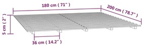 Estrutura de cama madeira de pinho maciça 180x200 cm branco