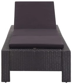 Espreguiçadeira com almofadão vime PE preto