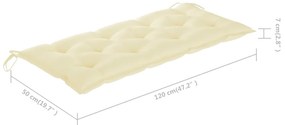 Banco de jardim dobrável com almofadão 118 cm bambu