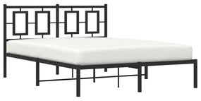 Estrutura de cama com cabeceira 140x190 cm metal preto