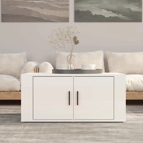 Mesa de centro 80x50x36 cm derivados madeira branco brilhante