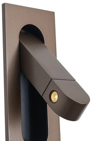 Candeeiro de Parede Moderno Bronze Escuro Incl. LED e Porta USB-C - Hilton
