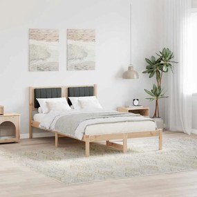 vidaXL Estrutura de Cama com Cabeceira Estofada Cinza Escuro