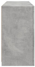 Aparador com luzes LED 123x37x67 cm cinzento cimento