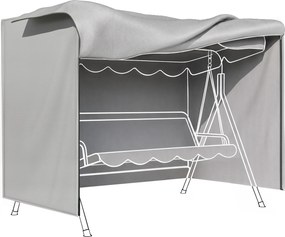Outsunny Capa Protetora Móveis Jardim Baloiços Exterior Resistente Água Fecho de Correr 205x124x164 cm Cinza Claro | Aosom Portugal