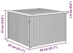 2 pcs conj. sofás de jardim c/ almofadões vime PE/acácia cinza
