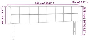 Cabeceira de cama c/ luzes LED tecido 163x16x78/88 cm preto