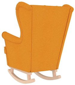 Cadeira de baloiço 74x90x102 cm tecido amarelo-escuro