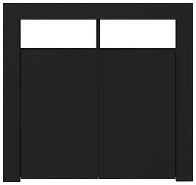 Aparador com luzes LED 80x35x75 cm preto