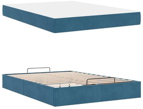 Estrutura da Cama Outros Azul 160 x 200 cm Veludo