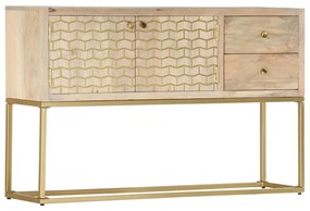 Aparador 120x30x75 cm madeira de mangueira maciça dourado
