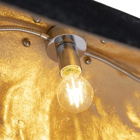 Candeeiro de suspensão industrial preto com dourado 115 cm - Magna Moderno