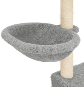 Árvore p/ gatos c/ postes arranhadores sisal 83 cm cinza-claro