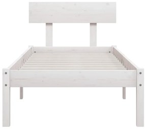 Estrutura de cama 90x200 cm pinho maciço branco